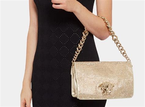 versace crystal embellished evening bag